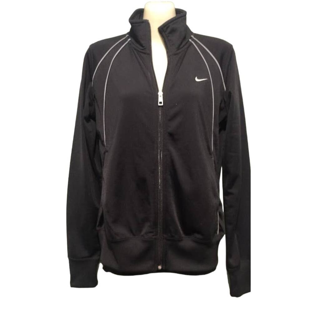 Nike Athletic Dept Fleece Lined Zip‎ Up Athletic Jacket, Black and White, Size M